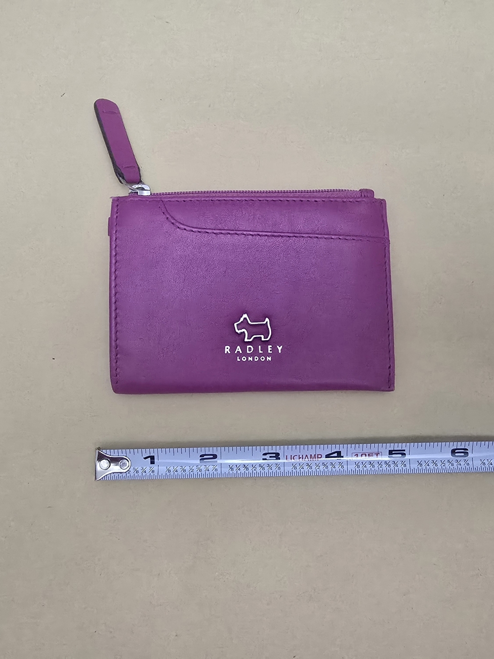 Radley London Rasberry Leather Zip Card Wallet